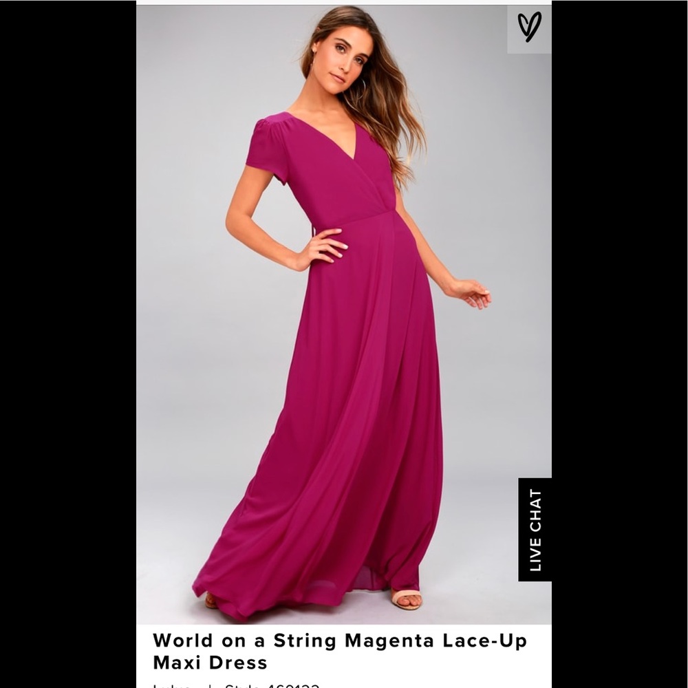 Lulus Magenta Lace Up Formal Dress